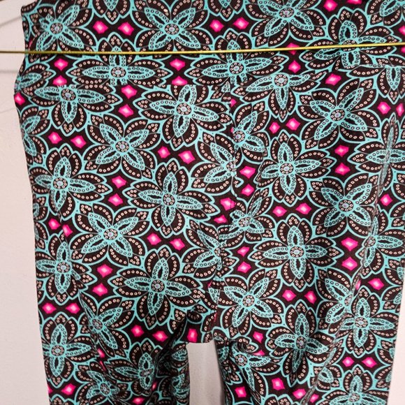 LuLaRoe One Size Multi Color Design women Leggings 142161 Floral Medallion - Picture 5 of 7